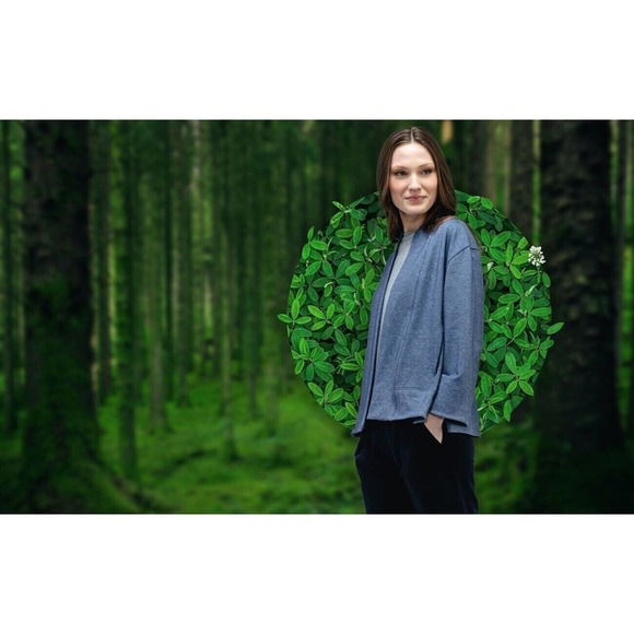 NWT Ministry Of Supply Women's Fusion Terry Cardigan Size M Pockets Blue Heather - Picture 11 of 13